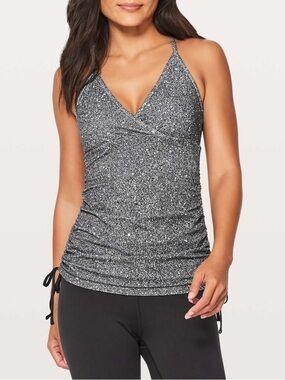 Lululemon Full Freedom Tank Luminesce Splatter White Black Size 4 Athletic Nulu